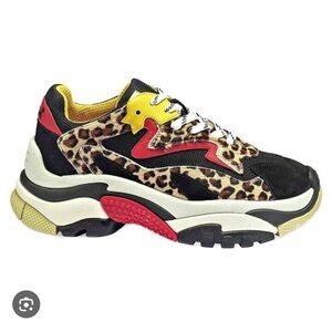 Ash‎ Addict Sneakers Cheetah Print Pony Hair Black 37